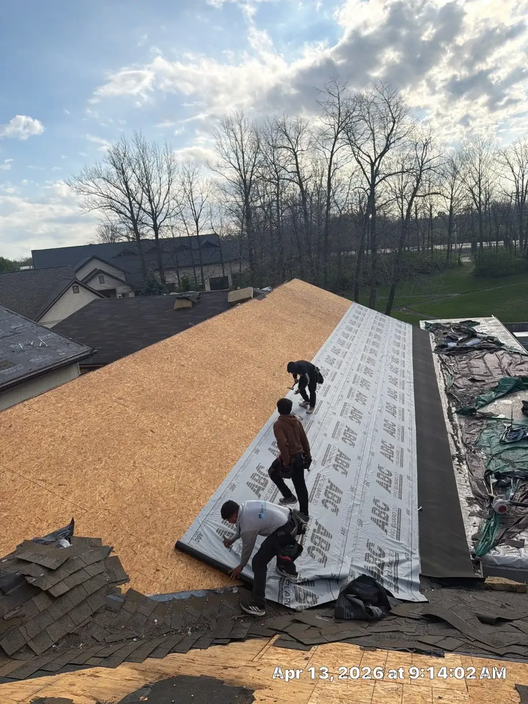 Storm damage documentation on a Greencastle commercial building