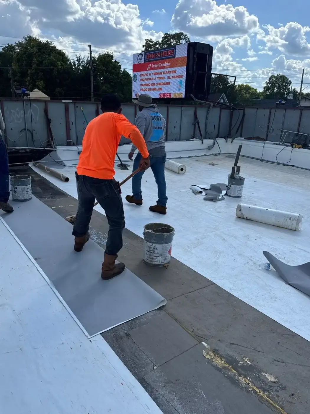Commercial roof inspection documented in Greencastle
